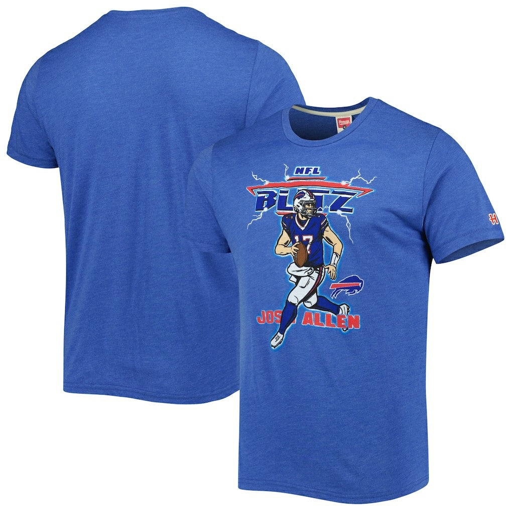 Buffalo Bills  Josh Allen  Homage Unisex NFL Blitz Player Tri-Blend T-Shirt