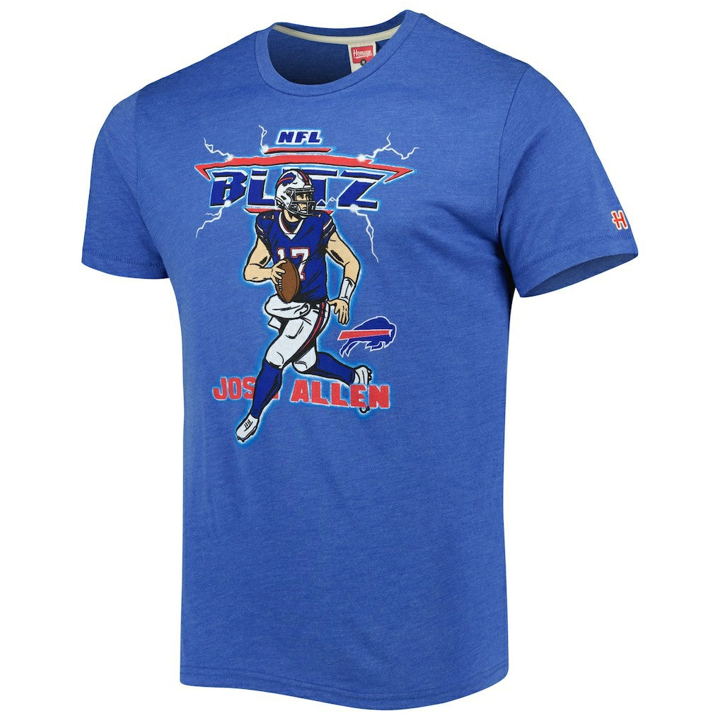 Buffalo Bills  Josh Allen  Homage Unisex NFL Blitz Player Tri-Blend T-Shirt