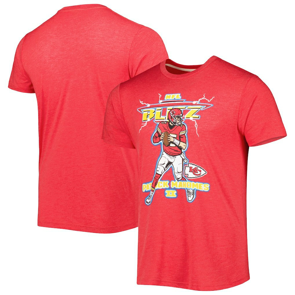 Kansas City Chiefs  Patrick Mahomes  Homage Unisex NFL Blitz Player Tri-Blend T-Shirt