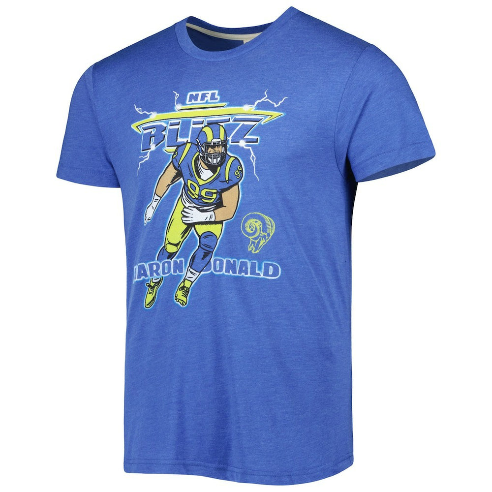 Los Angeles Rams  Aaron Donald  Homage Unisex NFL Blitz Player Tri-Blend T-Shirt