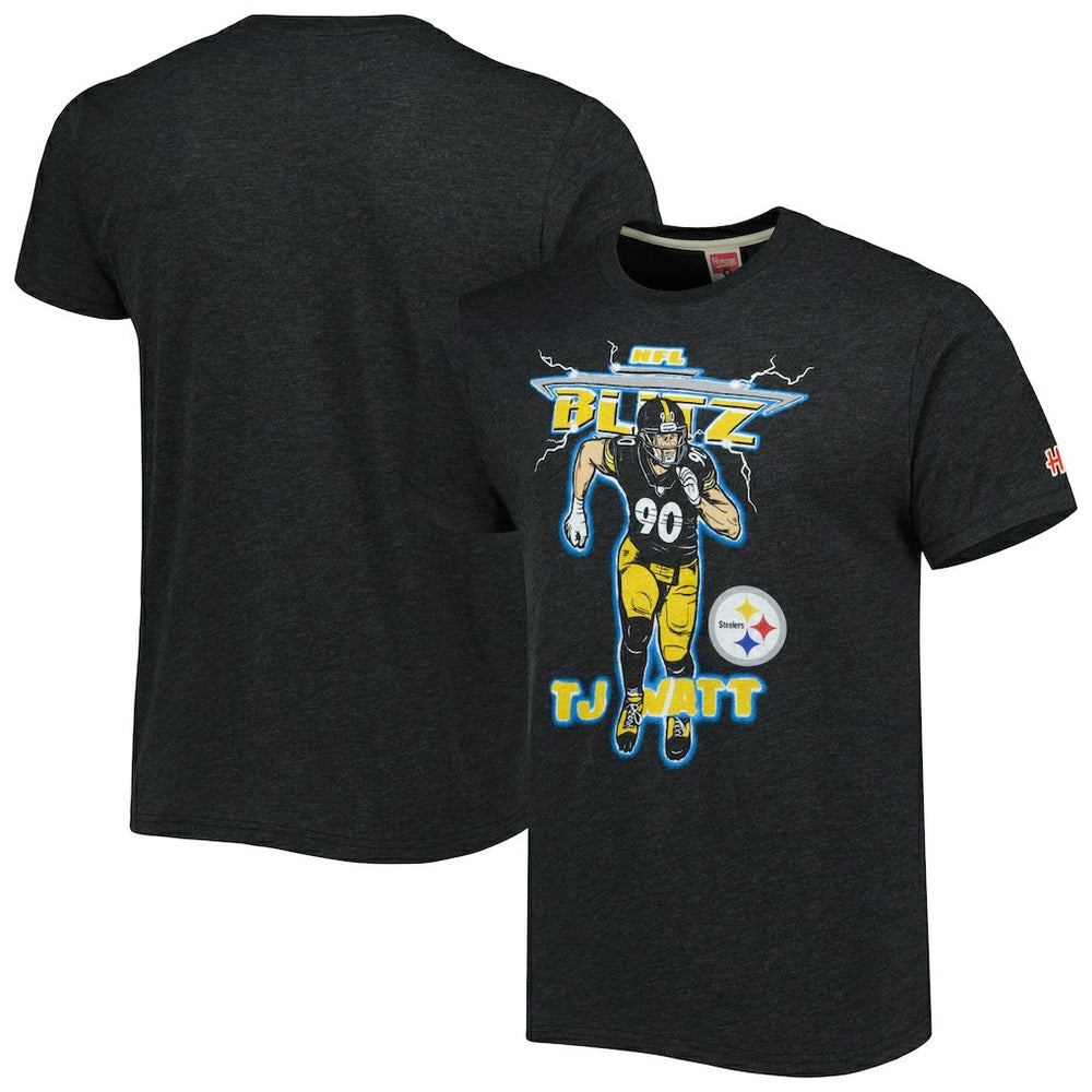 Pittsburgh Steelers  T.J. Watt  Homage Unisex NFL Blitz Player Tri-Blend T-Shirt