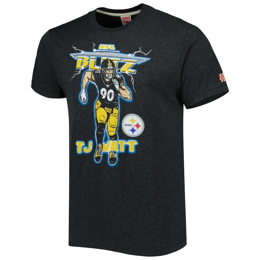 Pittsburgh Steelers  T.J. Watt  Homage Unisex NFL Blitz Player Tri-Blend T-Shirt