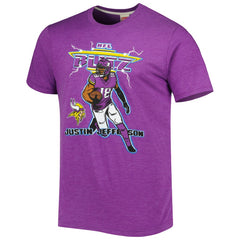 Minnesota Vikings  Justin Jefferson  Homage Unisex NFL Blitz Player Tri-Blend T-Shirt