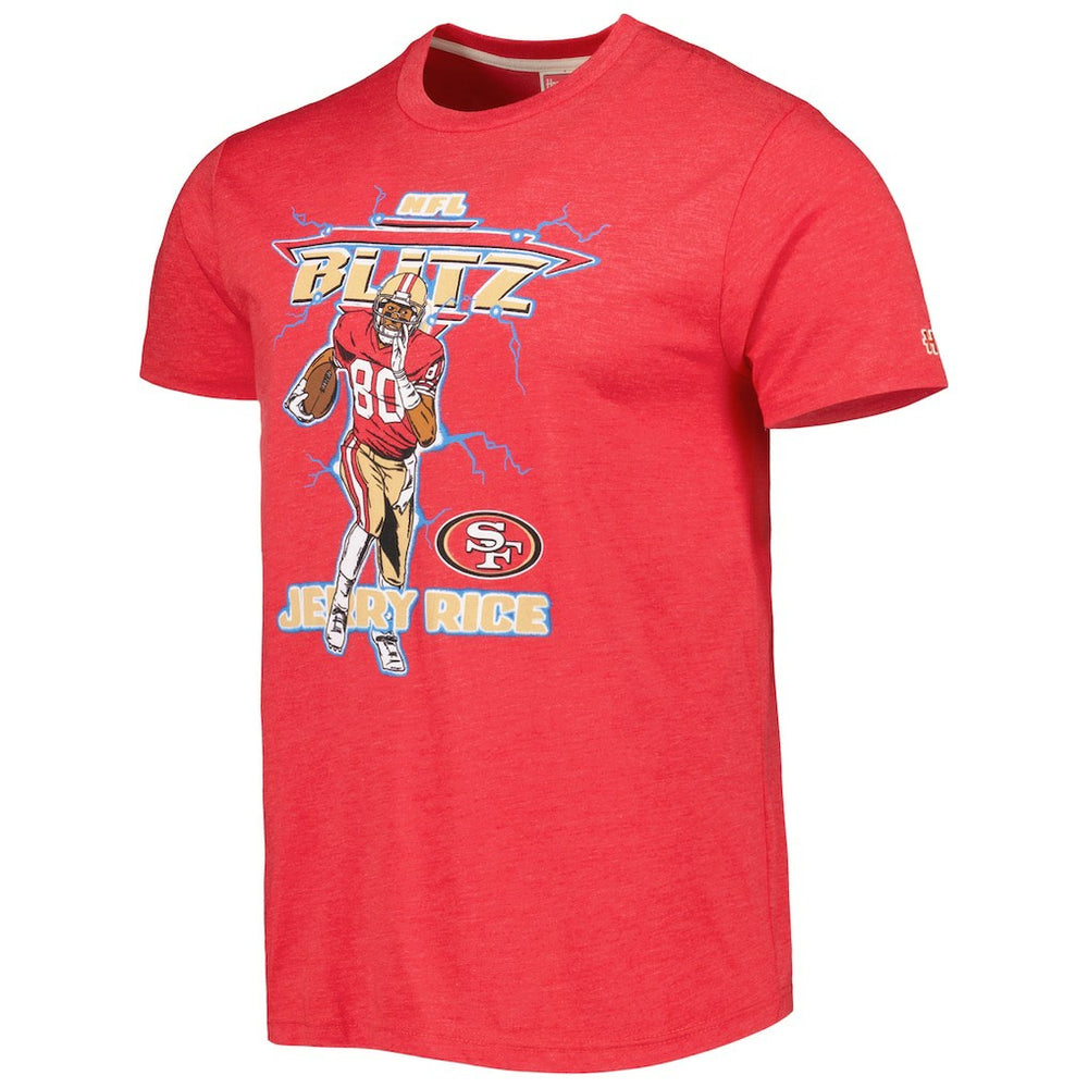 San Francisco 49ers  Jerry Rice  Homage Unisex NFL Blitz Retired Player Tri-Blend T-Shirt