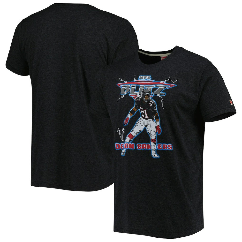 Atlanta Falcons  Deion Sanders  Homage Unisex NFL Blitz Retired Player Tri-Blend T-Shirt