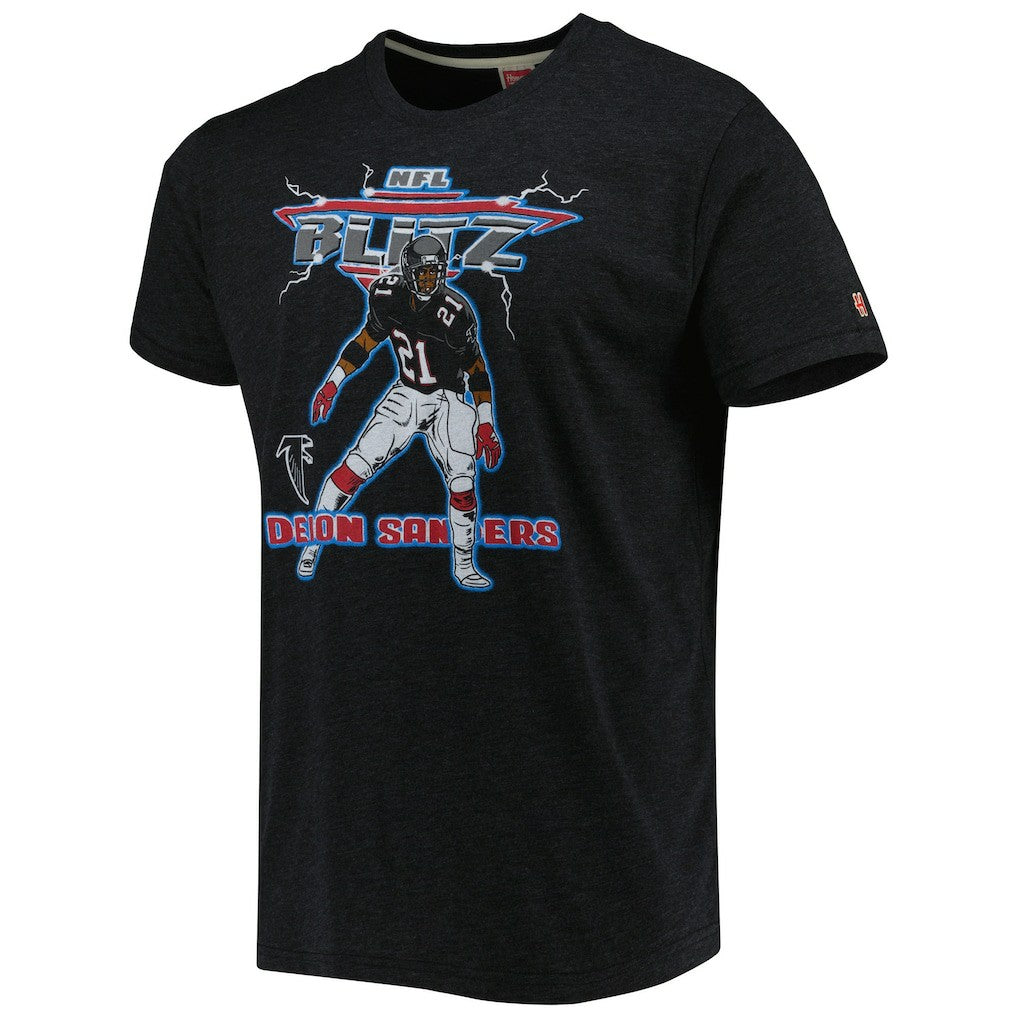 Atlanta Falcons  Deion Sanders  Homage Unisex NFL Blitz Retired Player Tri-Blend T-Shirt