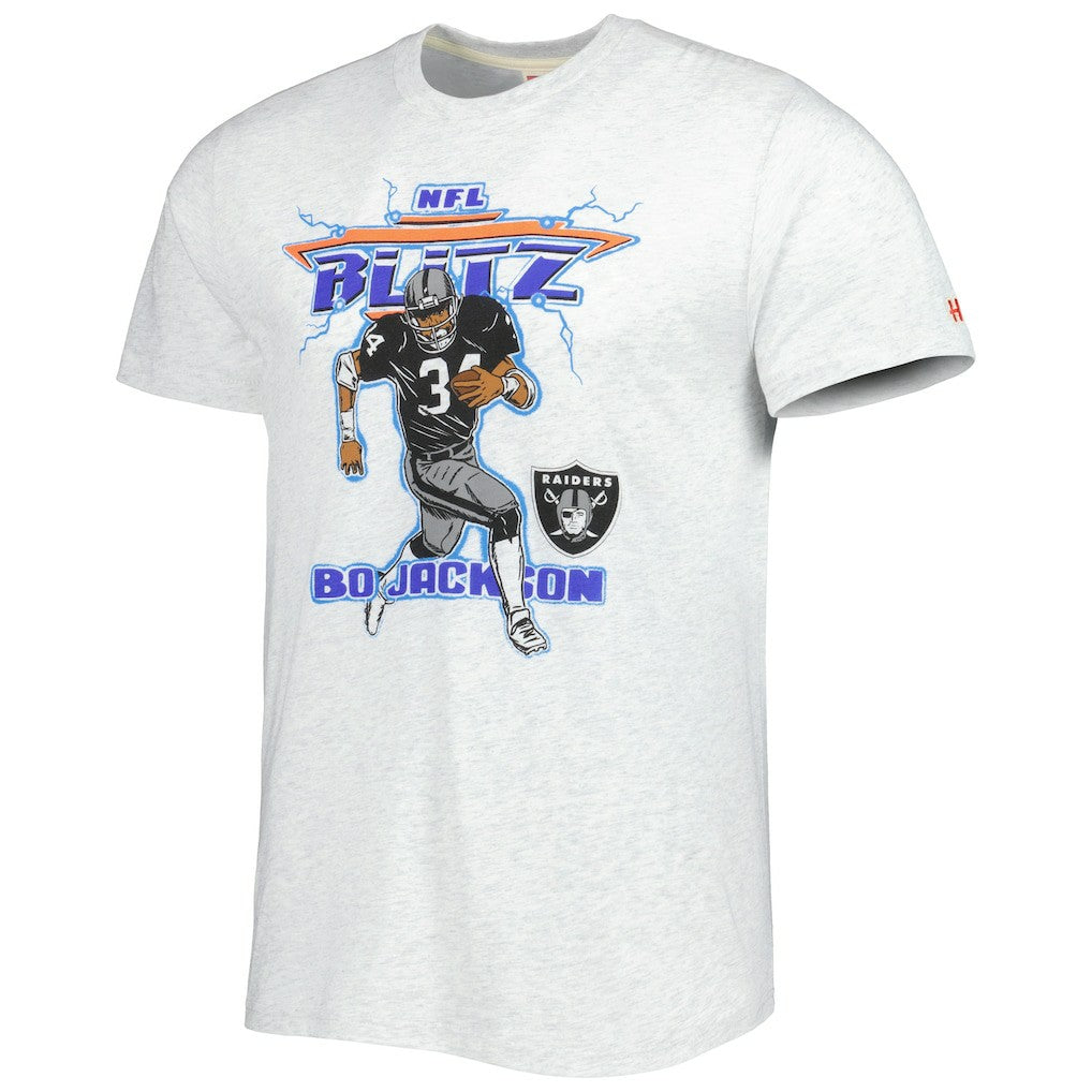 Las Vegas Raiders  Bo Jackson  Homage Unisex NFL Blitz Retired Player Tri-Blend T-Shirt