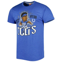 Indianapolis Colts  Jonathan Taylor  Homage Unisex Caricature Player Tri-Blend T-Shirt