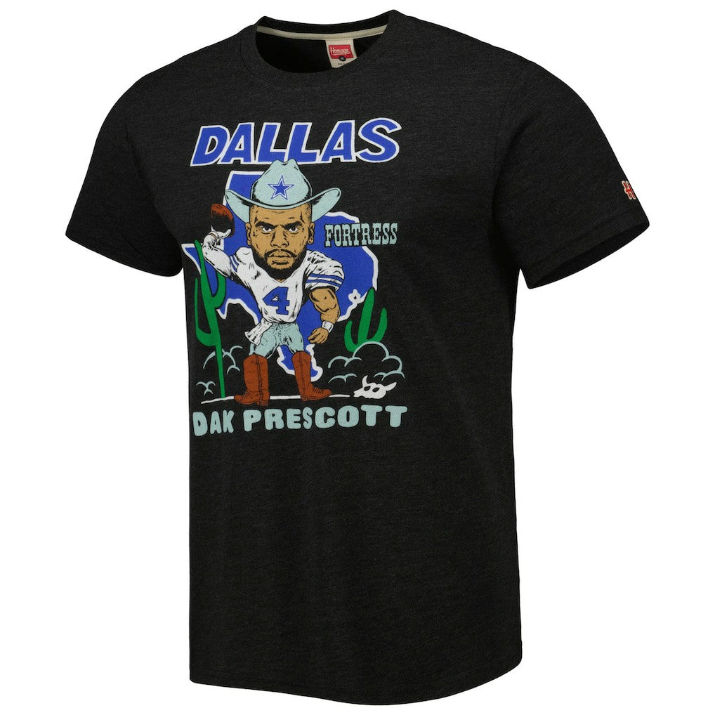 Dallas Cowboys  Dak Prescott  Homage Unisex Caricature Player Tri-Blend T-Shirt