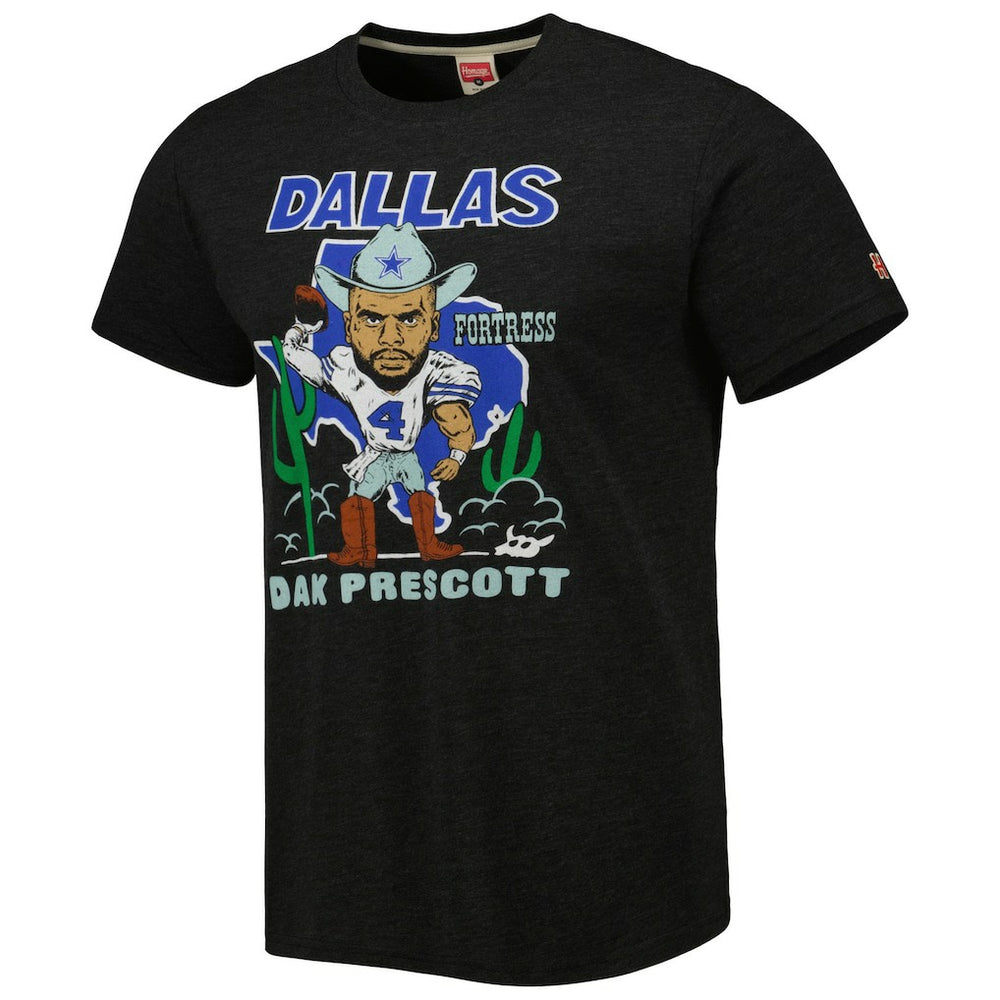 Dallas Cowboys  Dak Prescott  Homage Unisex Caricature Player Tri-Blend T-Shirt
