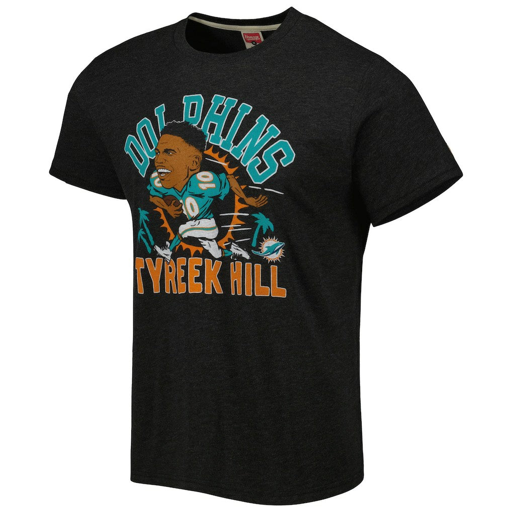 Miami Dolphins  Tyreek Hill  Homage Unisex Caricature Player Tri-Blend T-Shirt