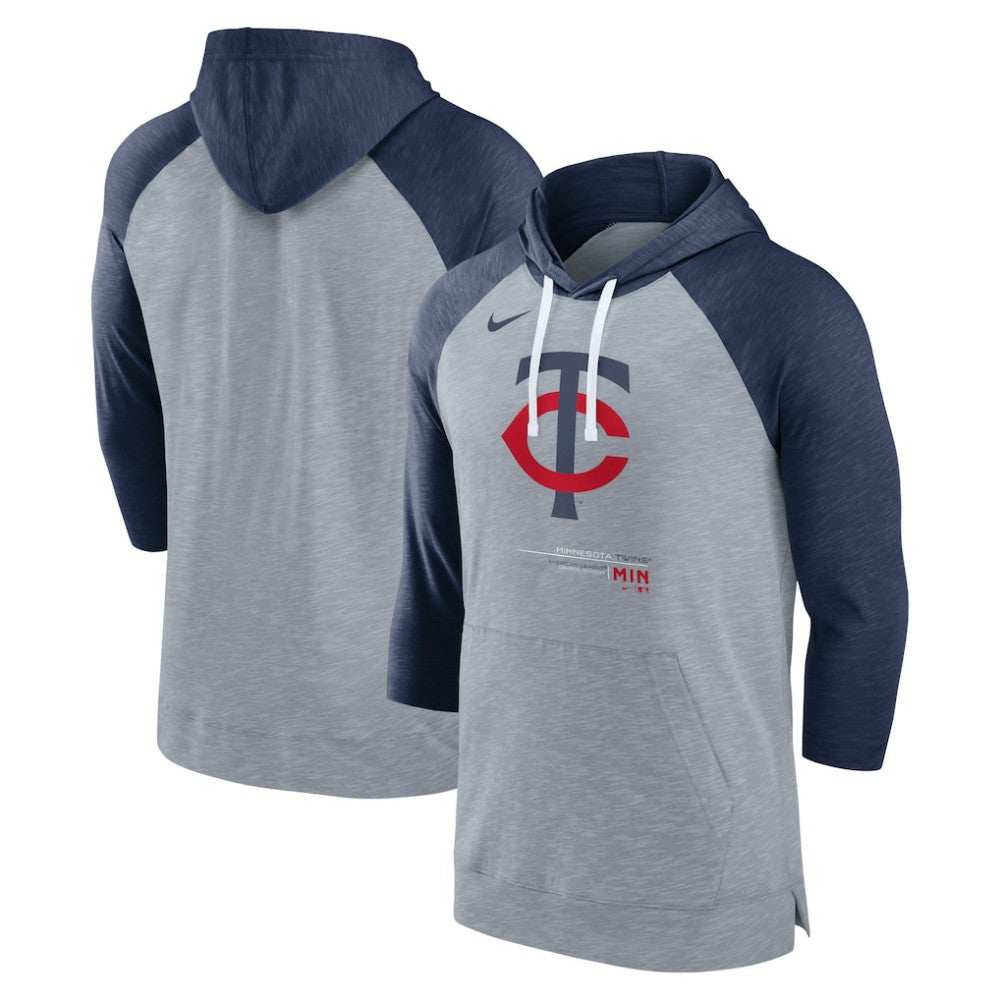 Minnesota Twins Nike Baseball Raglan 3/4-Sleeve Pullover Hoodie | MLB Online