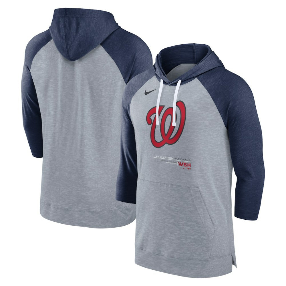 Washington Nationals Nike Baseball Raglan 3/4-Sleeve Pullover Hoodie | MLB On Sale