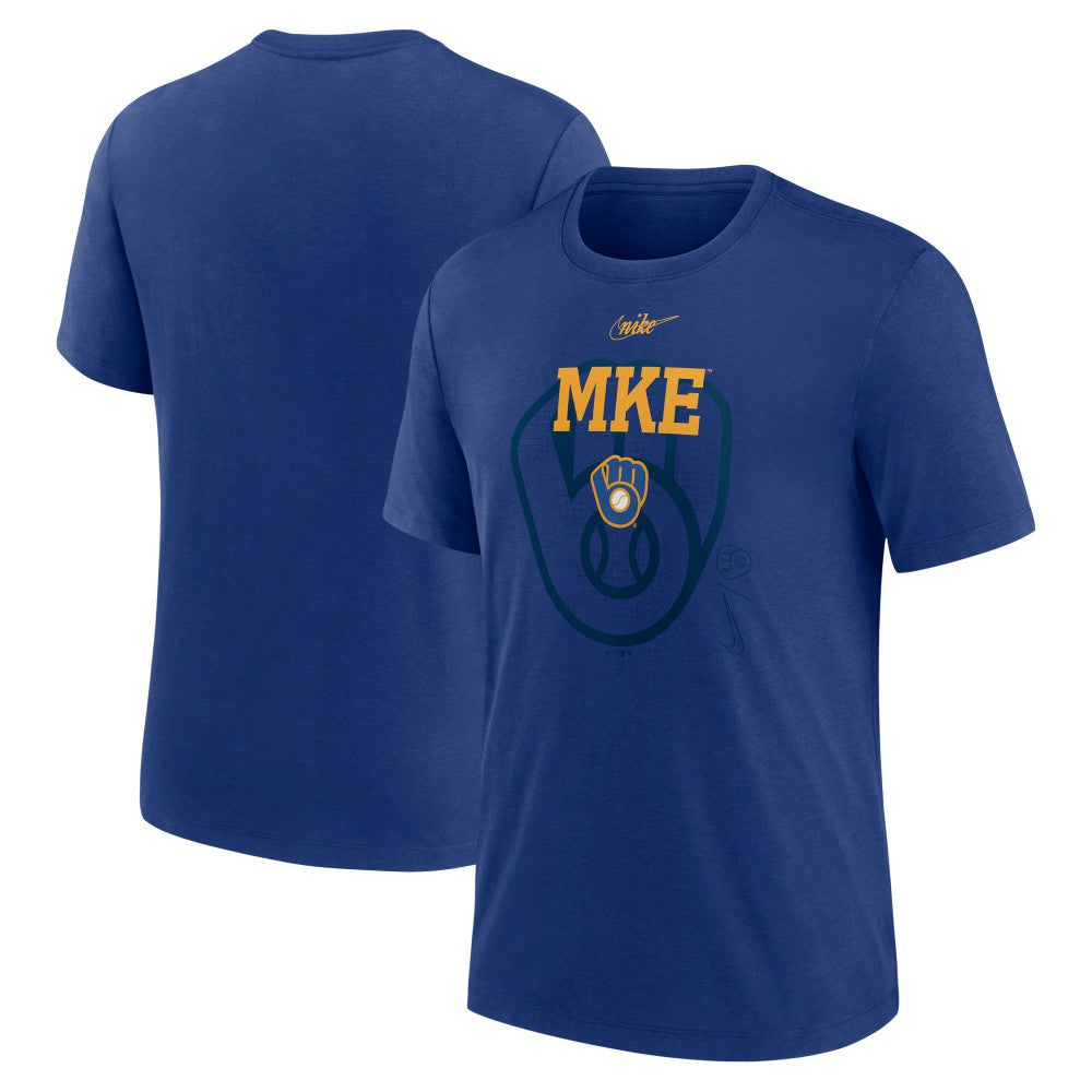 Milwaukee Brewers Nike Rewind Retro Tri-Blend T-Shirt | MLB On Sale