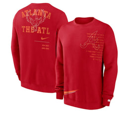 Atlanta Braves Nike Statement Ball Game Fleece Pullover Sweatshirt | MLB Sale