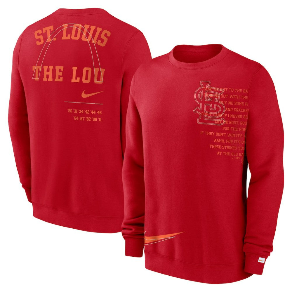 St. Louis Cardinals Nike Statement Ball Game Fleece Pullover Sweatshirt | MLB Outlet