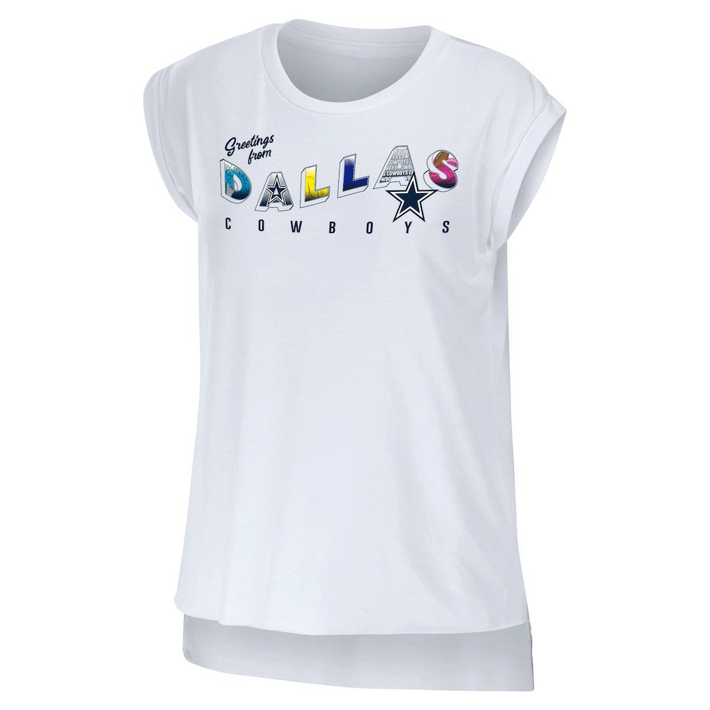 Dallas Cowboys  WEAR by Erin Andrews Women's Greetings From Muscle T-Shirt