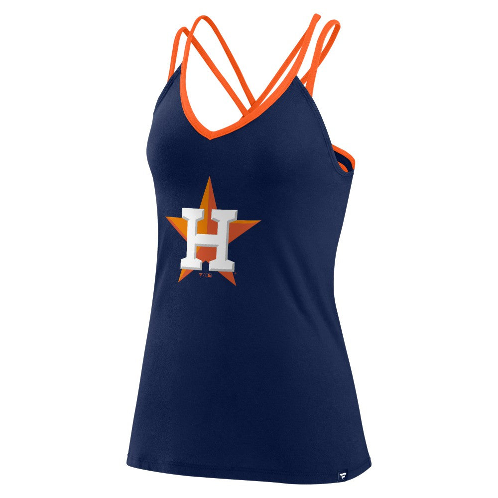 Houston Astros Fanatics Women's Barrel It Up Cross Back V-Neck Tank Top | MLB Online