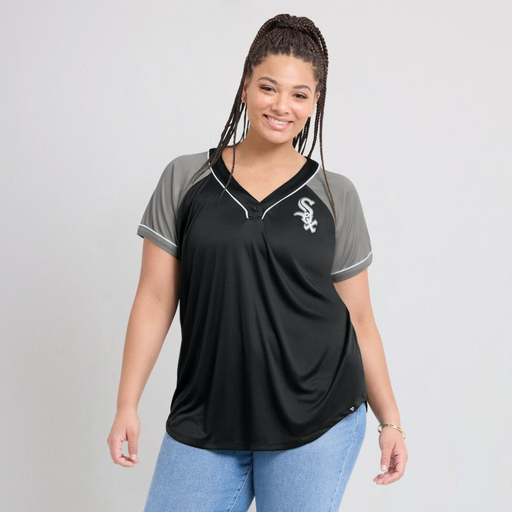 Chicago White Sox Fanatics Women's Ultimate Style Raglan V-Neck T-Shirt | MLB New