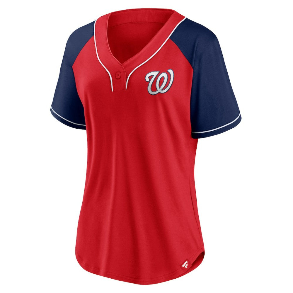 Washington Nationals Fanatics Women's Ultimate Style Raglan V-Neck T-Shirt | MLB Online