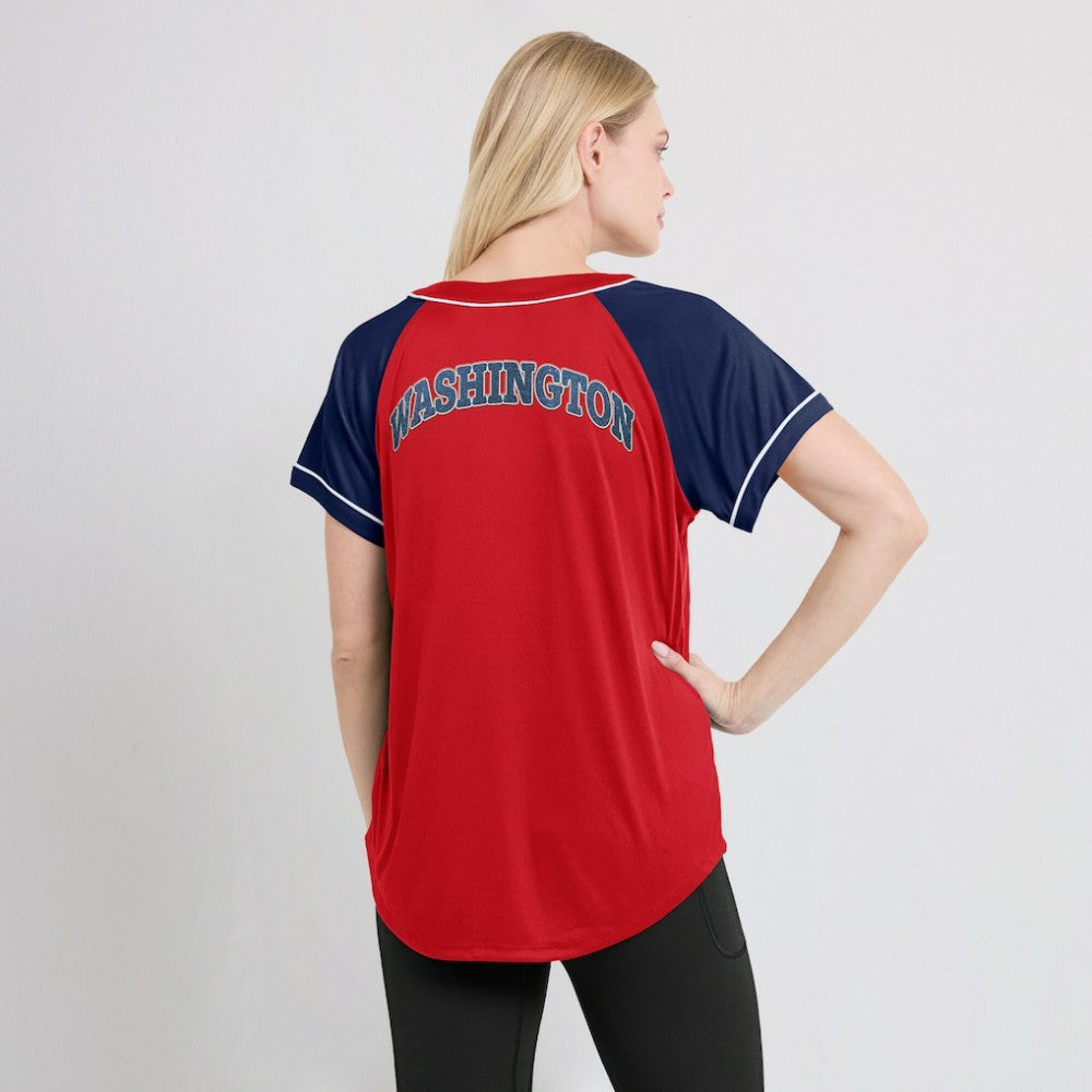 Washington Nationals Fanatics Women's Ultimate Style Raglan V-Neck T-Shirt | MLB Online