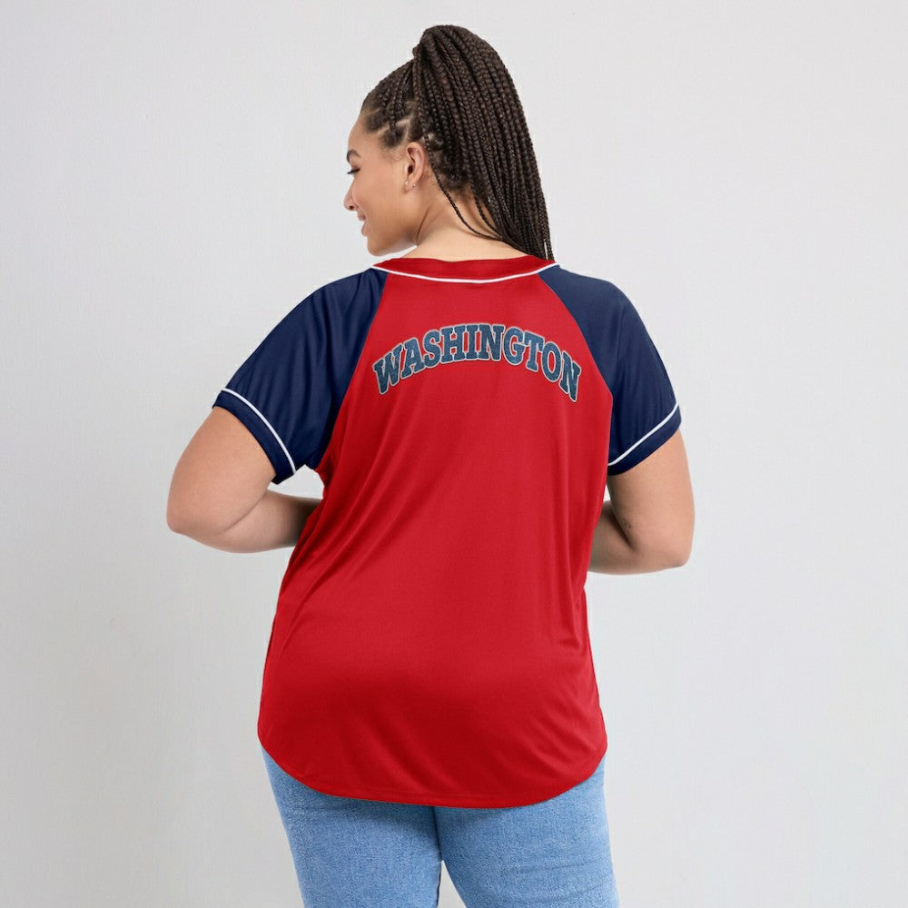 Washington Nationals Fanatics Women's Ultimate Style Raglan V-Neck T-Shirt | MLB Online