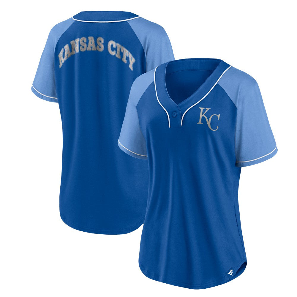Kansas City Royals Fanatics Women's Ultimate Style Raglan V-Neck T-Shirt | MLB Online