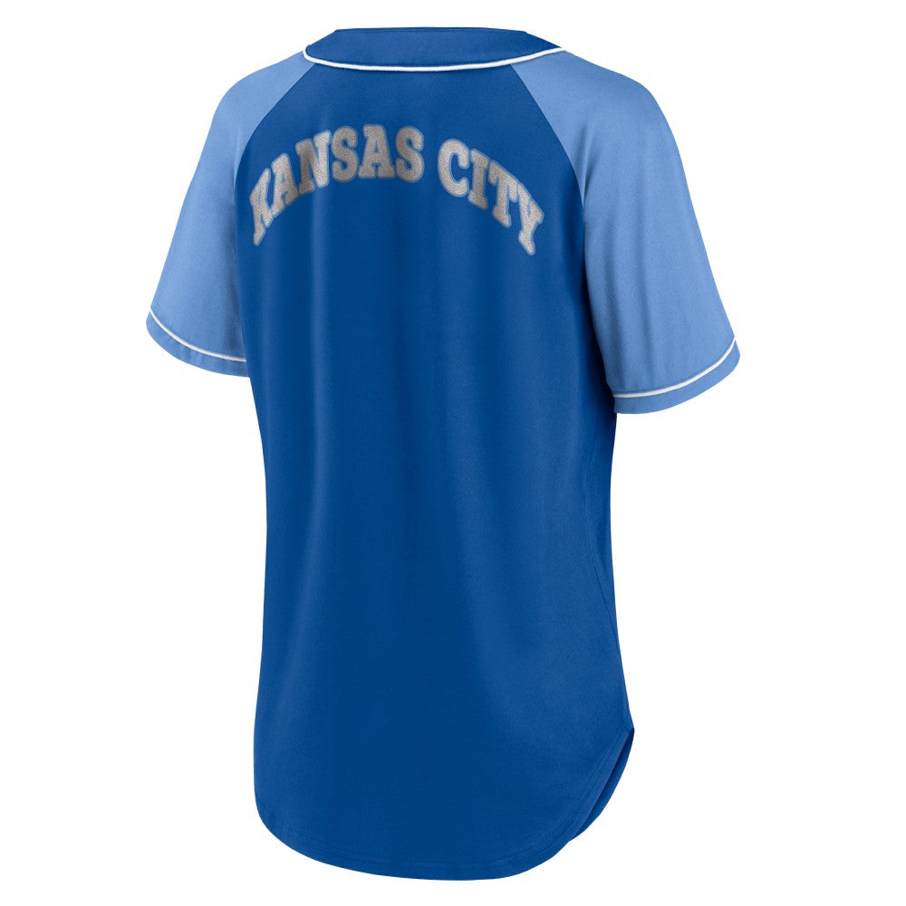Kansas City Royals Fanatics Women's Ultimate Style Raglan V-Neck T-Shirt | MLB Online