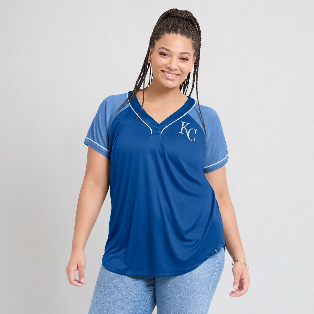 Kansas City Royals Fanatics Women's Ultimate Style Raglan V-Neck T-Shirt | MLB Online