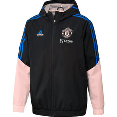 Manchester United Training All-Weather Raglan Full-Zip Hoodie Jacket Black - Adidas