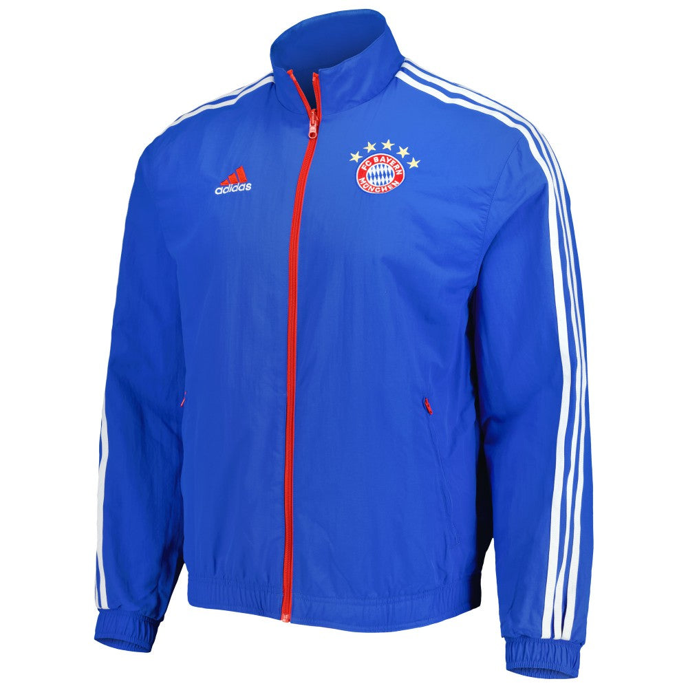 Bayern Munich 2022/23 On-Field Team Logo Anthem Reversible Full-Zip Jacket Blue - Adidas