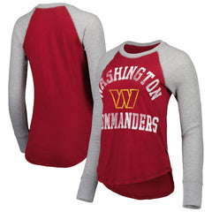 Washington Commanders  Touch Women's Waffle Raglan Lightweight Long Sleeve T-Shirt