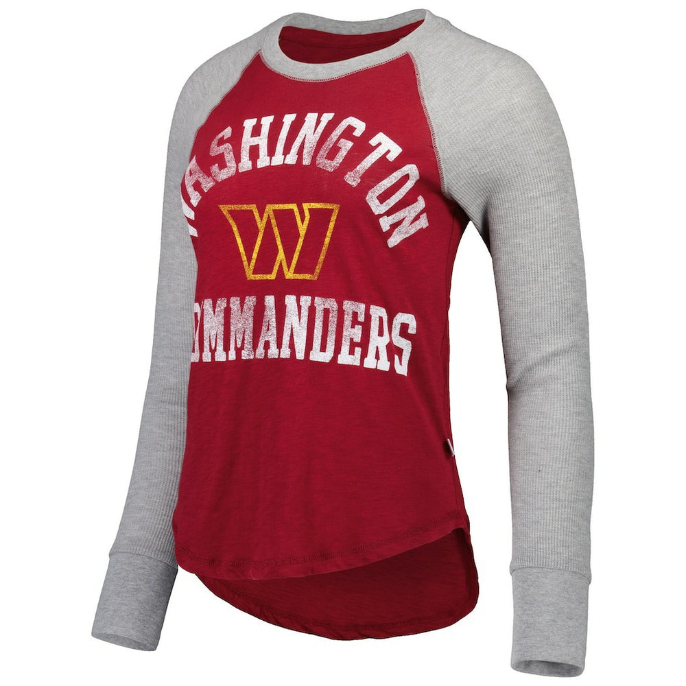 Washington Commanders  Touch Women's Waffle Raglan Lightweight Long Sleeve T-Shirt