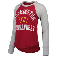 Washington Commanders  Touch Women's Waffle Raglan Lightweight Long Sleeve T-Shirt