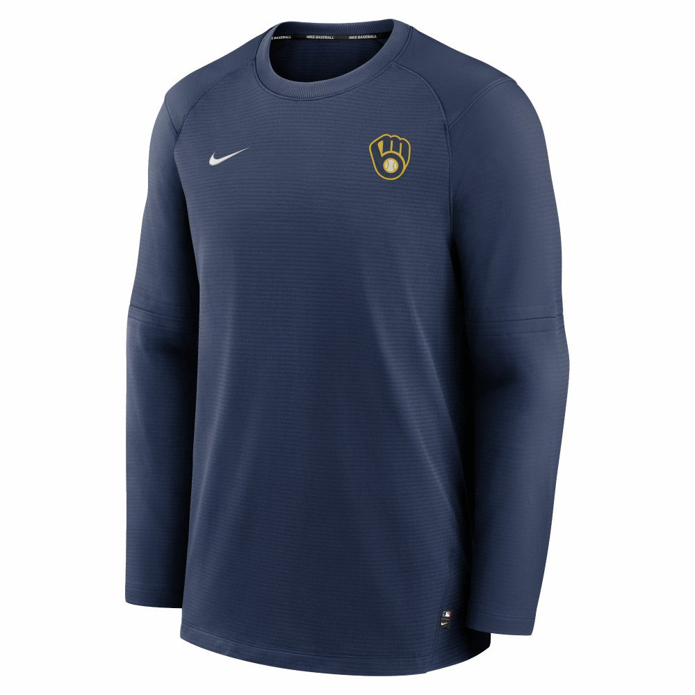 Milwaukee Brewers Nike Authentic Collection Logo Performance Long Sleeve T-Shirt | MLB New
