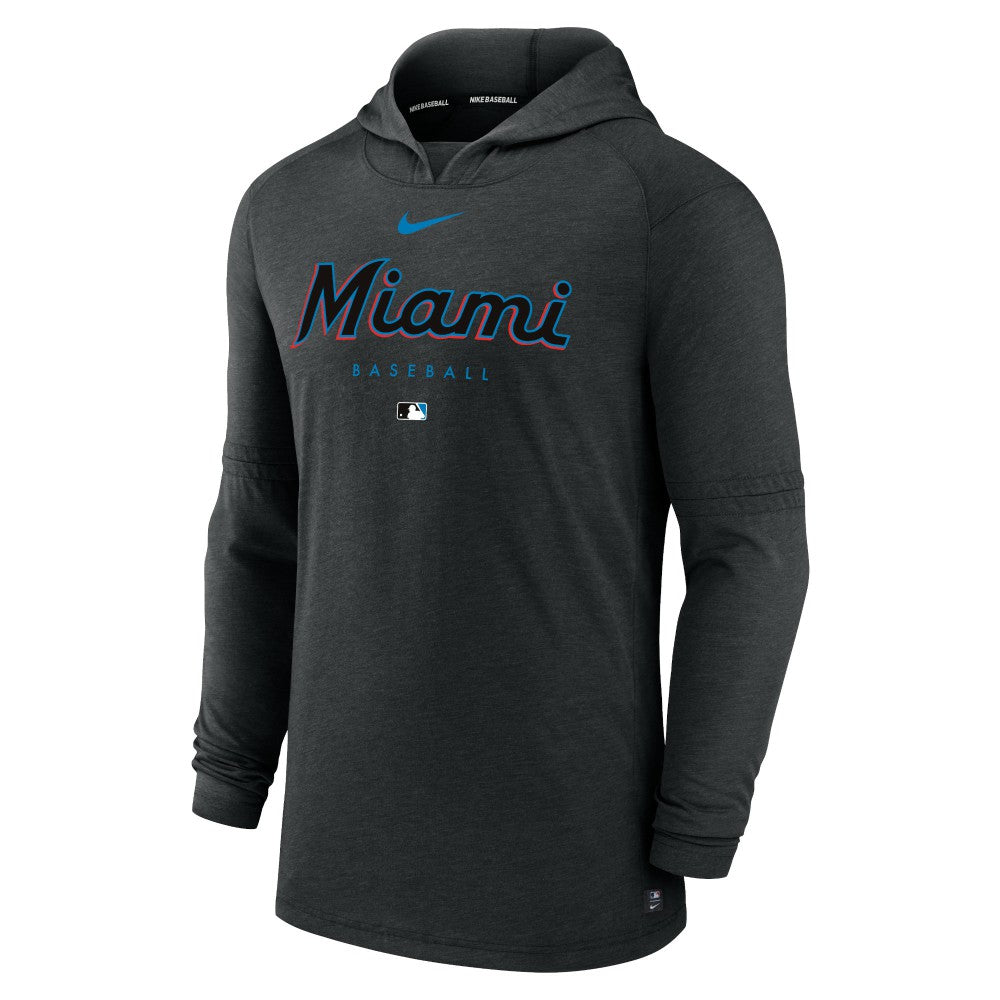 Miami Marlins Nike Authentic Collection Lightweight Dri-FIT Hooded Pullover | MLB On Sale