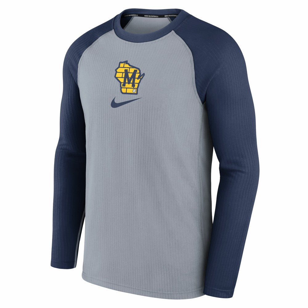 Milwaukee Brewers Nike Authentic Collection Game Raglan Performance Long Sleeve T-Shirt | MLB Sale