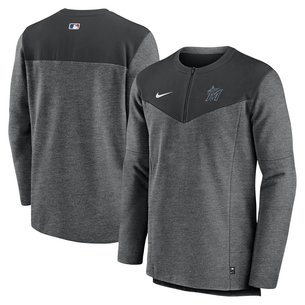 Miami Marlins Nike Authentic Collection Game Time Performance Half-Zip Top | MLB New
