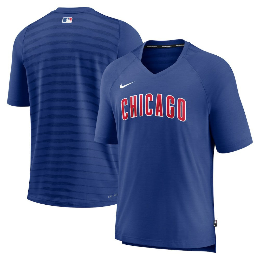 Chicago Cubs Nike Authentic Collection Pregame Raglan Performance V-Neck T-Shirt | MLB Sale