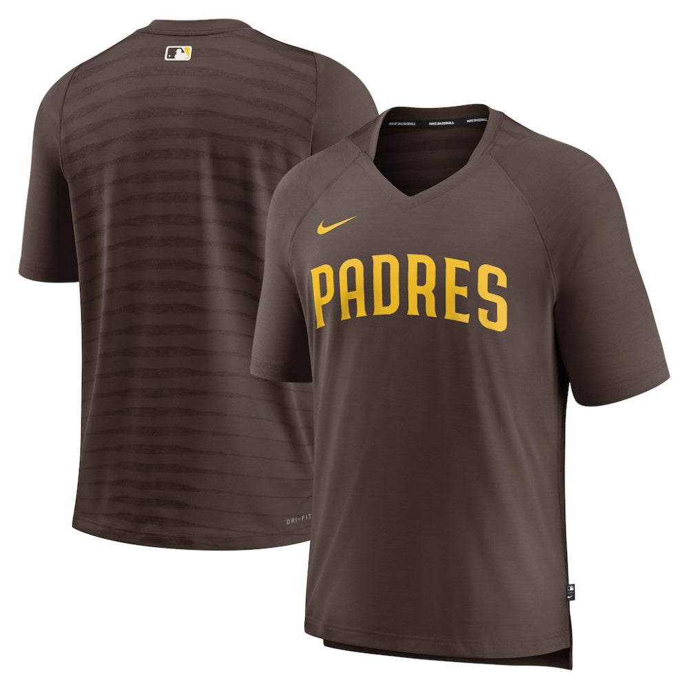 San Diego Padres Nike Authentic Collection Pregame Raglan Performance V-Neck T-Shirt | MLB New