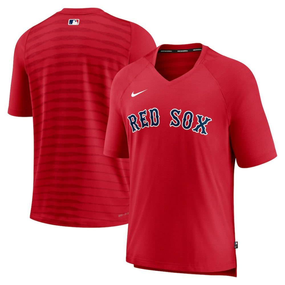 Boston Red Sox Nike Authentic Collection Pregame Raglan Performance V-Neck T-Shirt | MLB New