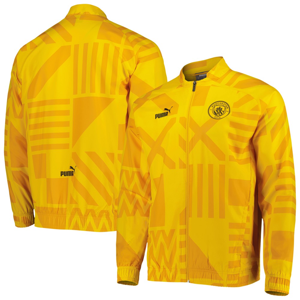 Manchester City Pre-Match Raglan Full-Zip Training Jacket Yellow - Puma