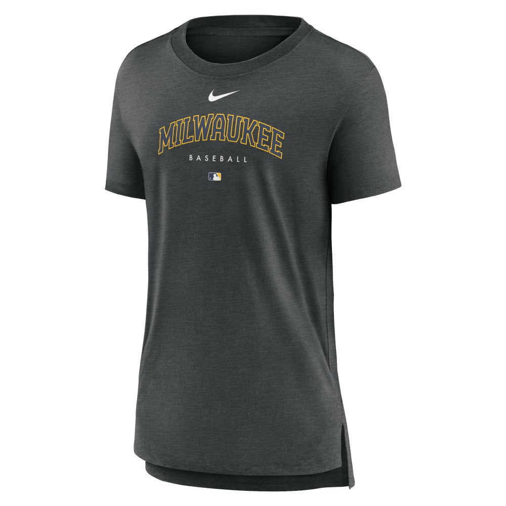 Milwaukee Brewers Nike Women's Authentic Collection Early Work Tri-Blend T-Shirt | MLB On Sale