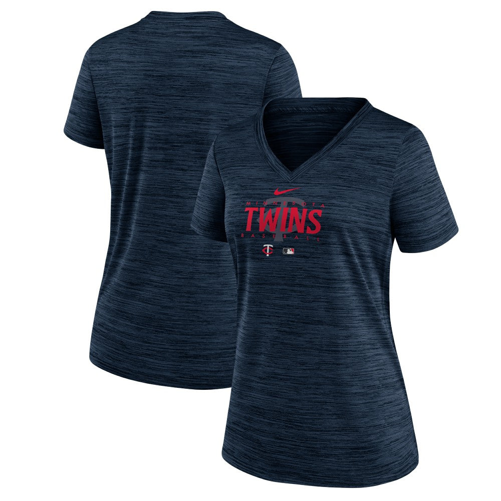 Minnesota Twins Nike Women's Authentic Collection Velocity Practice Performance V-Neck T-Shirt | MLB On Sale