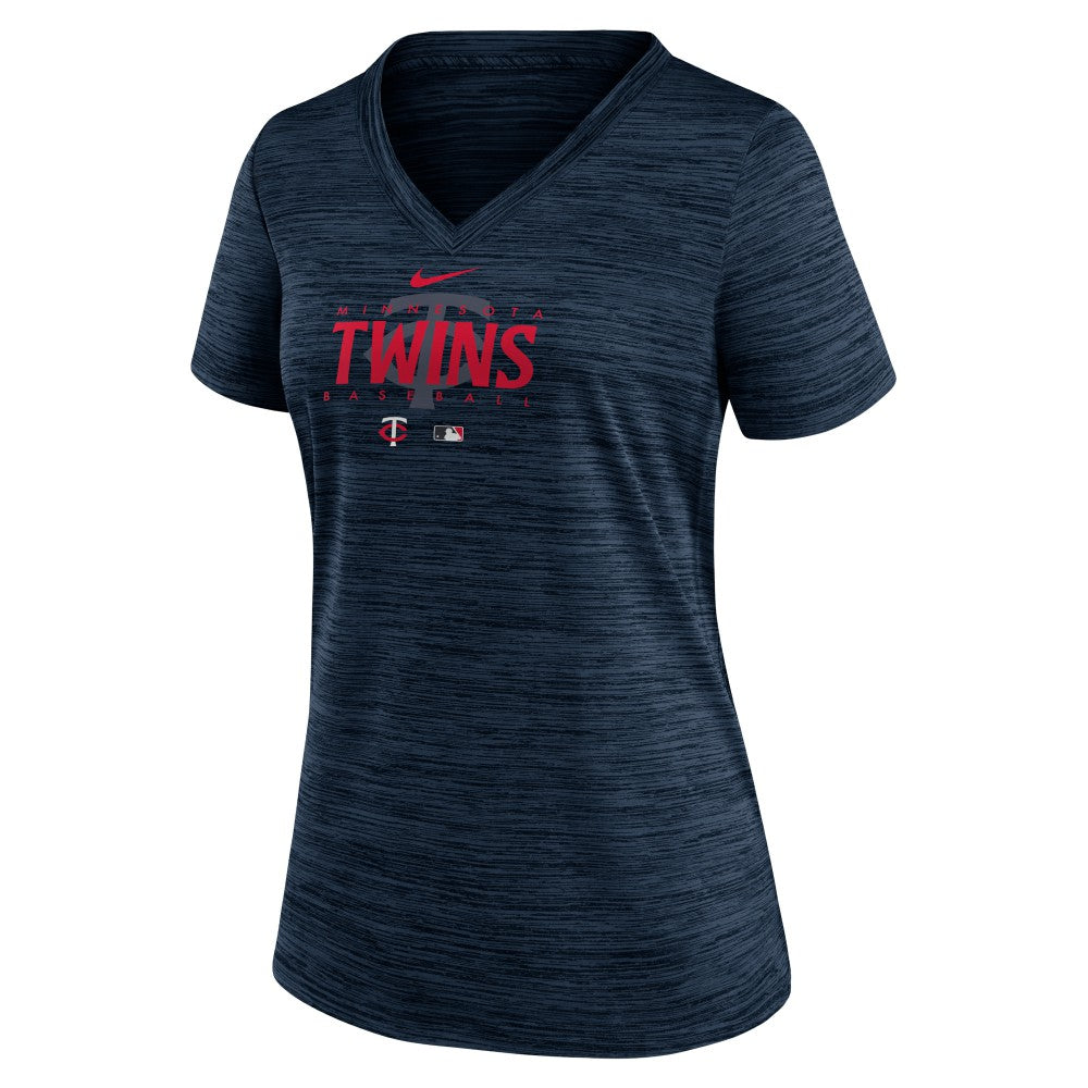 Minnesota Twins Nike Women's Authentic Collection Velocity Practice Performance V-Neck T-Shirt | MLB On Sale