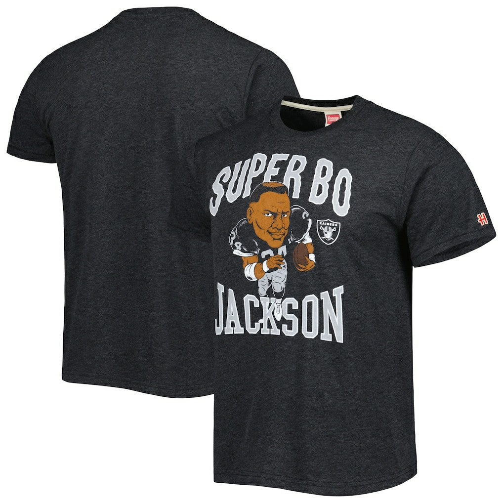 Las Vegas Raiders  Bo Jackson  Homage Unisex Unisex Caricature Retired Player Tri-Blend T-Shirt