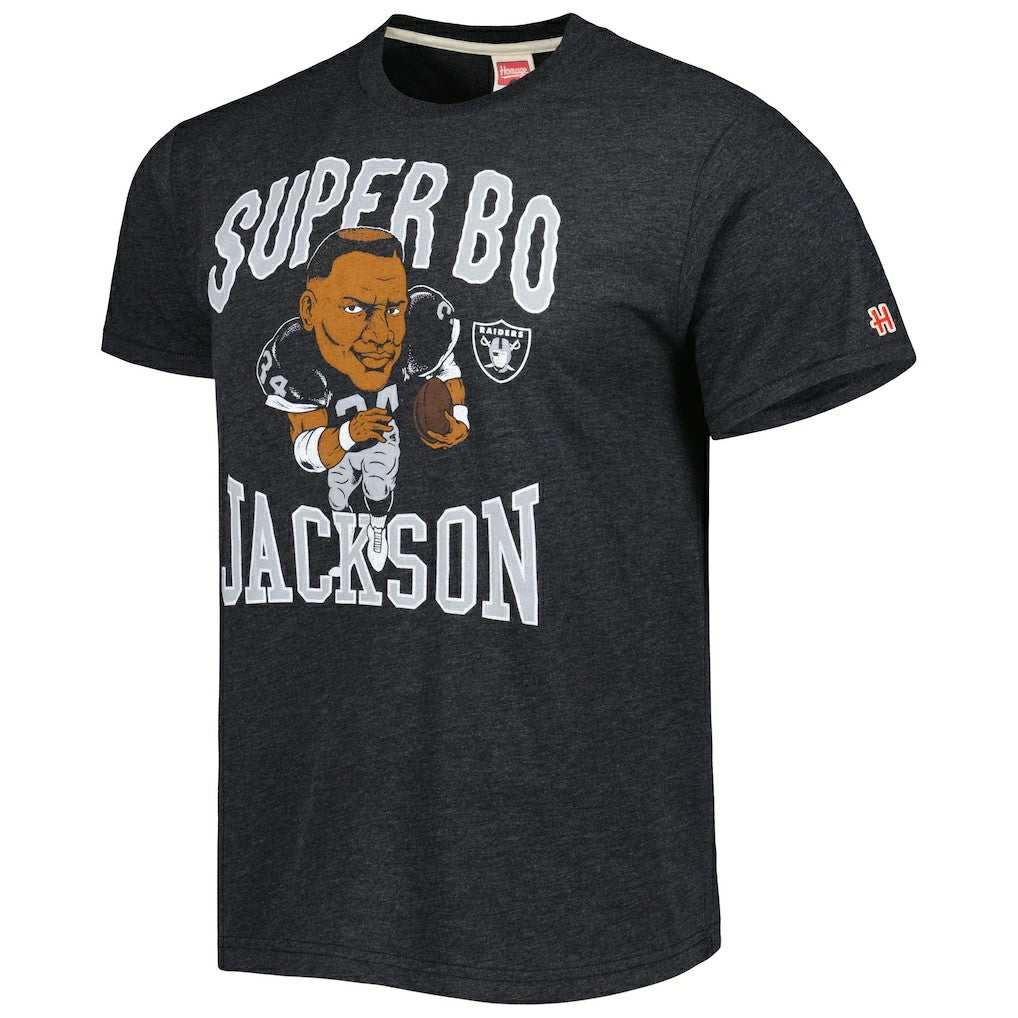 Las Vegas Raiders  Bo Jackson  Homage Unisex Unisex Caricature Retired Player Tri-Blend T-Shirt