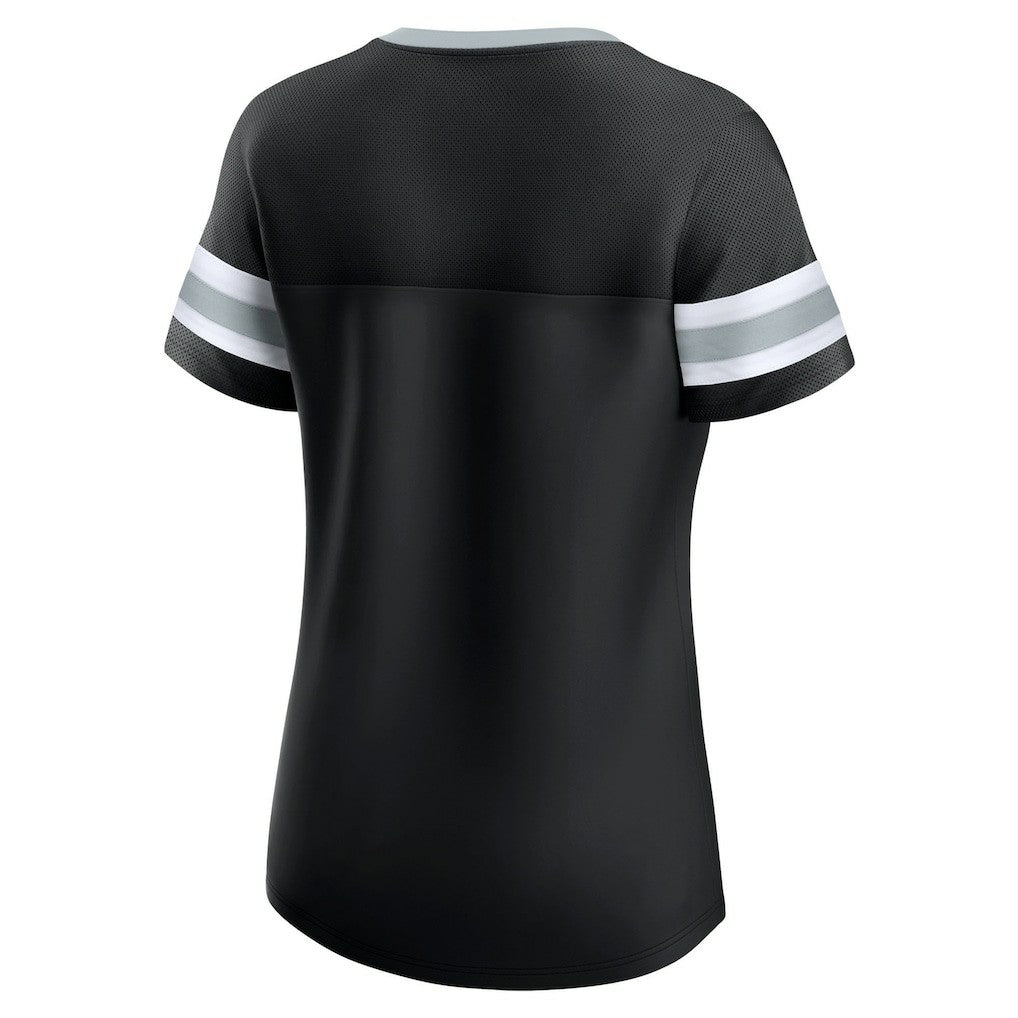 Las Vegas Raiders Fanatics Women's Plus Size Original State Lace-Up T-Shirt