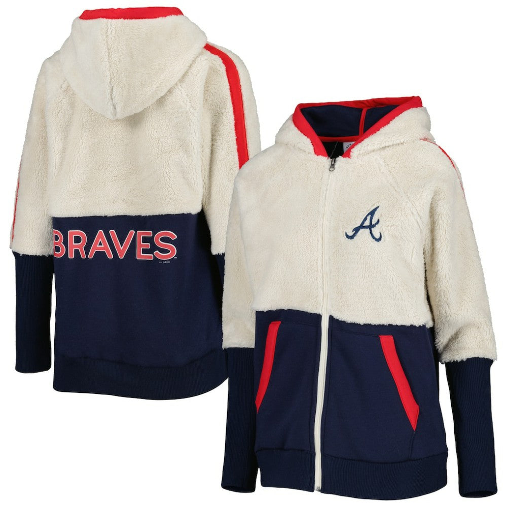 Atlanta Braves G-III 4Her by Carl Banks Women's Shuffle It Raglan Full-Zip Hoodie | MLB Outlet