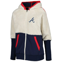 Atlanta Braves G-III 4Her by Carl Banks Women's Shuffle It Raglan Full-Zip Hoodie | MLB Outlet